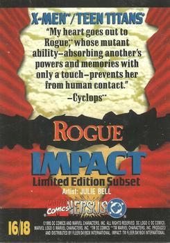1995 Fleer DC vs. Marvel Comics - Impact #I16 Rogue Back