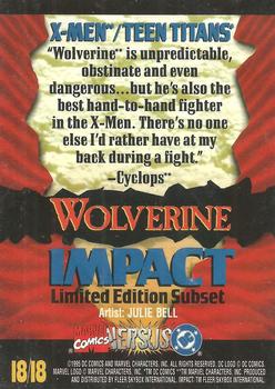 1995 Fleer DC vs. Marvel Comics - Impact #I18 Wolverine Back