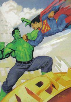 1995 Fleer DC vs. Marvel Comics - Holo F/X #6 Superman vs. Hulk Front