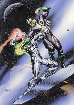 1995 Fleer DC vs. Marvel Comics - Holo F/X #7 Silver Surfer vs. Green Lantern Front