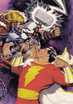 1995 Fleer DC vs. Marvel Comics - Holo F/X #10 Captain Marvel vs. Thor Front