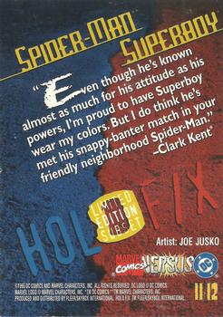 1995 Fleer DC vs. Marvel Comics - Holo F/X #11 Spider-Man vs. Superboy Back