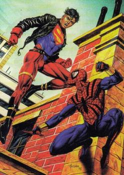 1995 Fleer DC vs. Marvel Comics - Holo F/X #11 Spider-Man vs. Superboy Front