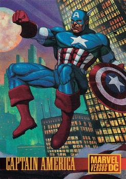 1996 Fleer DC vs. Marvel Comics - Promos #NNO Captain America Front