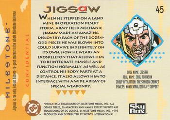 1993 SkyBox Milestone: The Dakota Universe #45 Jigsaw Back