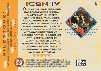 1993 SkyBox Milestone: The Dakota Universe #4 Icon IV Back