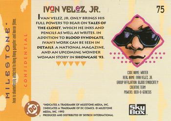 1993 SkyBox Milestone: The Dakota Universe #75 Ivan Velez Jr. Back
