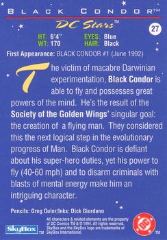 1994 SkyBox DC Stars #27 Black Condor Back
