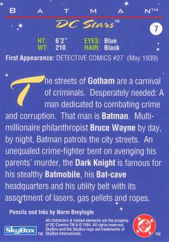 1994 SkyBox DC Stars #7 Batman Back