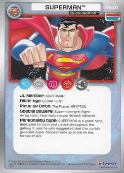 2003 Inkworks Justice League - ActionWorks Lenticular  #AW1 Superman Back