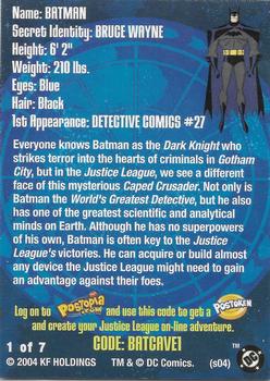 2004 Post Cereal Justice League #1 Batman Back