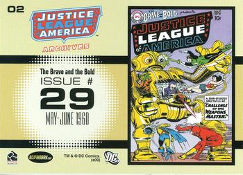 2009 Rittenhouse Justice League of America Archives #02 The Brave and The Bold #29      May-June 1960 Back