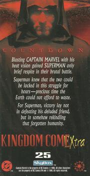 1996 SkyBox Kingdom Come Xtra #25 Blasting Captain marvel with his heat vision ga Back