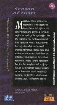 1994 SkyBox Sandman #28 Season Of Mists, Epilogue Back