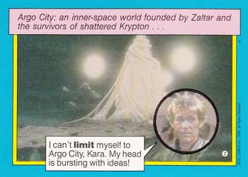 1984 Topps Supergirl #2 Argo City: an inner-space world fo Back
