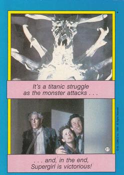 1984 Topps Supergirl #31 It's a titanic struggle as the mon Back