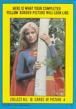 1984 Topps Supergirl #44 Completed Yellow Border Puzzle Back
