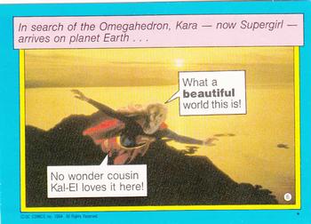 1984 Topps Supergirl #6 In search of the Omegahedron, Kara Back