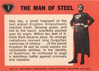 1966 Topps Superman #7 The Man of Steel Back