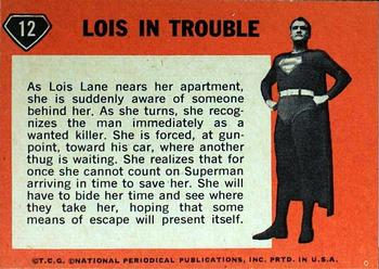 1966 Topps Superman #12 Lois in Trouble Back