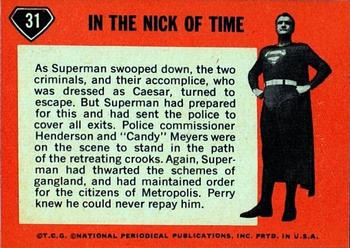 1966 Topps Superman #31 In the Nick of Time Back