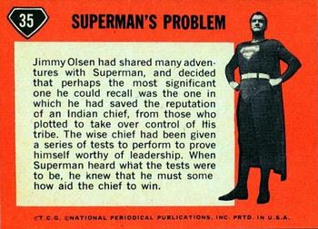 1966 Topps Superman #35 Superman's Problem Back