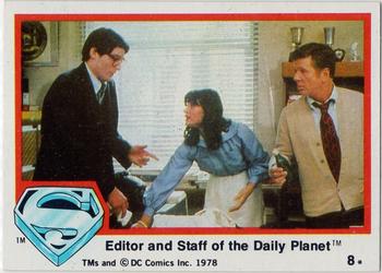 1978 Topps Superman: The Movie #8 Editor and Staff of the Daily Planet Front