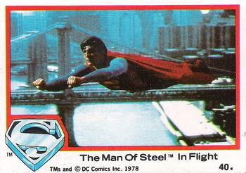 1978 Topps Superman: The Movie #40 The Man Of Steel In Flight Front