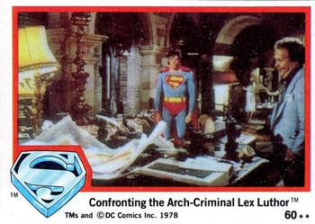 1978 Topps Superman: The Movie #60 Confronting the Arch-Criminal Lex Luthor Front
