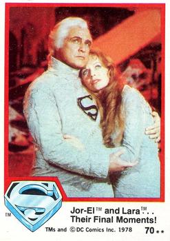 1978 Topps Superman: The Movie #70 Jor-El and Lara...Their Final Moments! Front