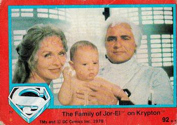 1978 Topps Superman: The Movie #92 The Family of Jor-El on Krypton Front