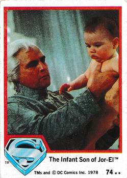 1978 Topps Superman: The Movie #74 The Infant Son of Jor-El Front