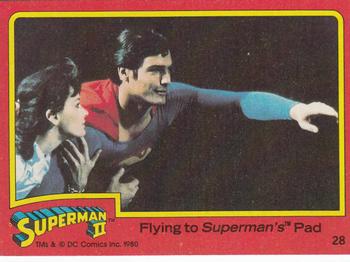 1980 Topps Superman II #28 Flying to Superman's Pad Front