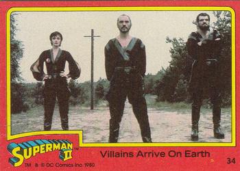 1980 Topps Superman II #34 Villains Arrive on Earth Front