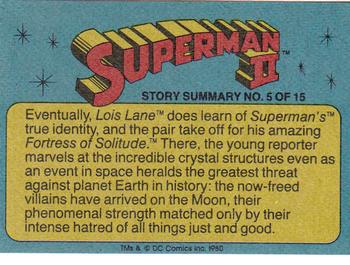 1980 Topps Superman II #62 Panic in Metropolis Back
