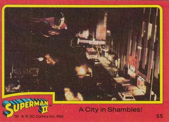 1980 Topps Superman II #65 A City in Shambles! Front
