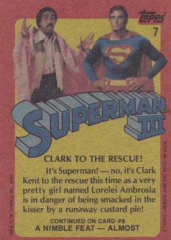 1983 Topps Superman III #7 Clark to the Rescue! Back