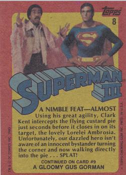 1983 Topps Superman III #8 A Nimble Feat--Almost Back