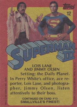 1983 Topps Superman III #12 Lois Lane and Jimmy Olson Back