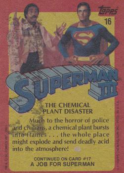 1983 Topps Superman III #16 The Chemical Plant Disaster Back