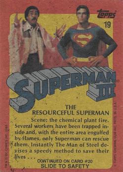 1983 Topps Superman III #19 The Resourceful Superman Back
