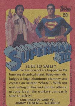 1983 Topps Superman III #20 Slide to Safety Back