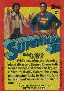 1983 Topps Superman III #21 Jimmy Olsen--Injured! Back