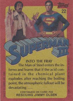 1983 Topps Superman III #22 Into the Fray Back