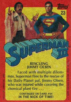 1983 Topps Superman III #23 Rescuing Jimmy Olsen Back