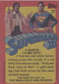 1983 Topps Superman III #27 A Dapper Clark Kent! Back