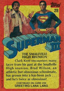 1983 Topps Superman III #28 The Smallville High Reunion Back