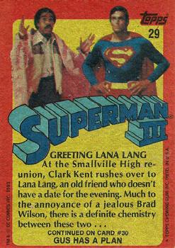 1983 Topps Superman III #29 Greeting Lana Lang Back