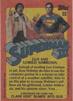 1983 Topps Superman III #32 Gus and Lorelei Ambrosia Back