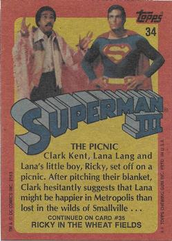 1983 Topps Superman III #34 The Picnic Back
